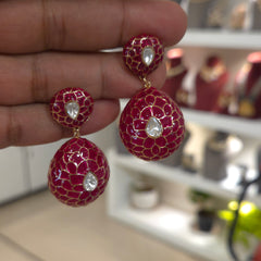 Adam moissanite polki earrings