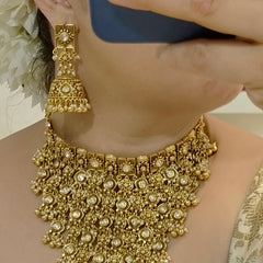Mithali antique golden choker