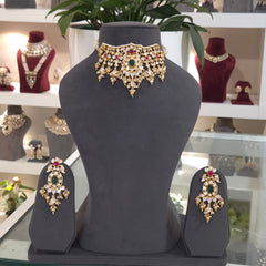 Shaami moissanite polki choker set
