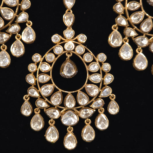 Mansi moissanite polki tikka set