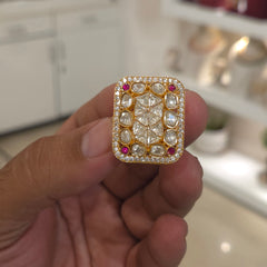 Mini moissanite polki ring