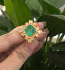 Hemanshi moissanite polki ring