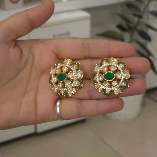 Taran Moissanite polki studs