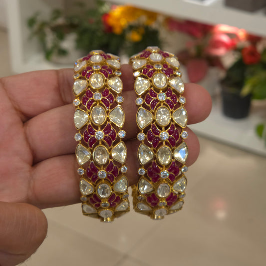 Gili moissanite polki bangles