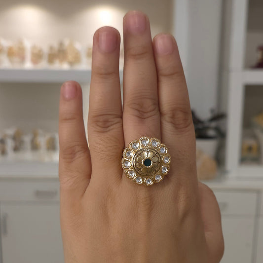 Jyoti moissanite polki ring