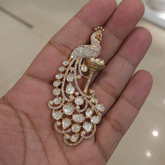 Neelkanth polki brooch