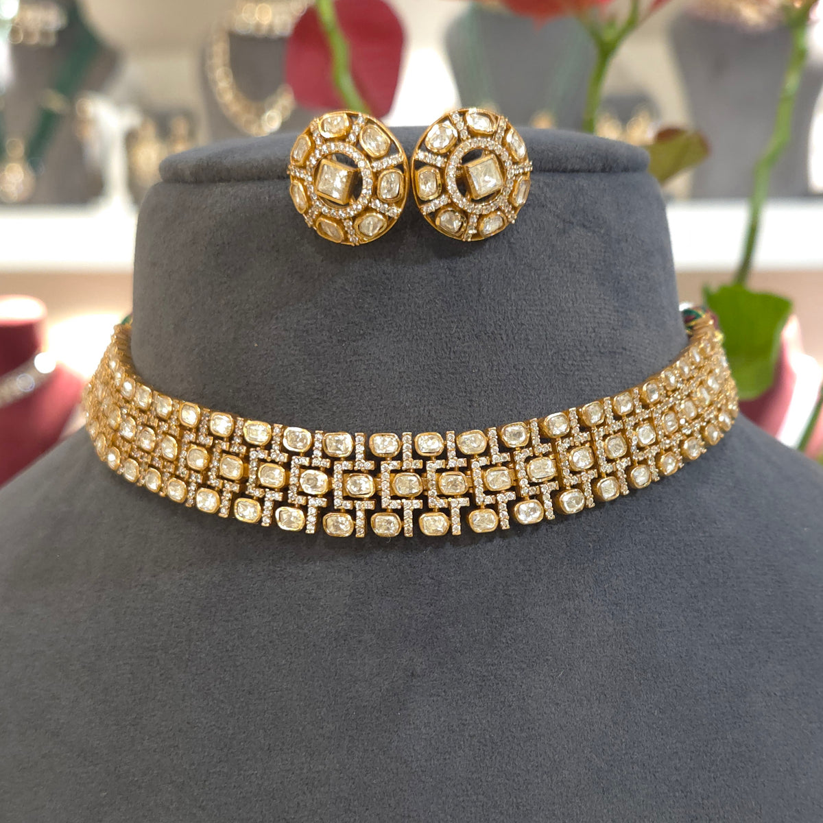 Mehraz moissanite polkj choker set