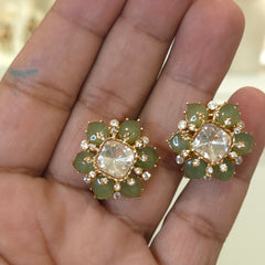 Dilshaan moissanite polki and doublets studs