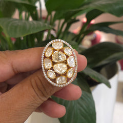 Himashi moissanite polki ring