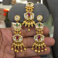 Malini golden polki set