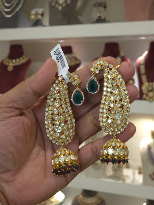 Hezal moissanite polki karnfhool earrings