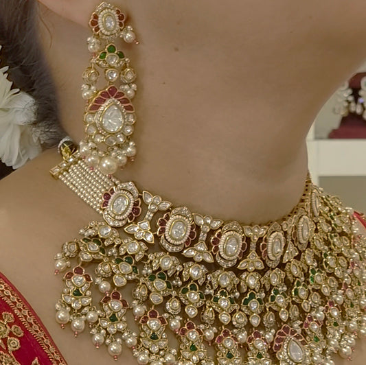 Lotus bridal necklace set
