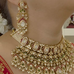 Lotus bridal necklace set