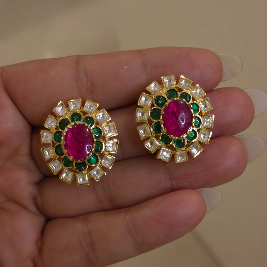 Maya moissanite polki studs