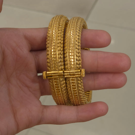 Nidhi antique gold bangles