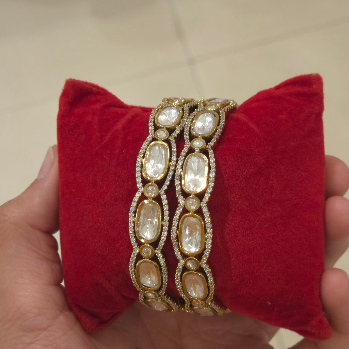 Shikha Kundan Polki bangles