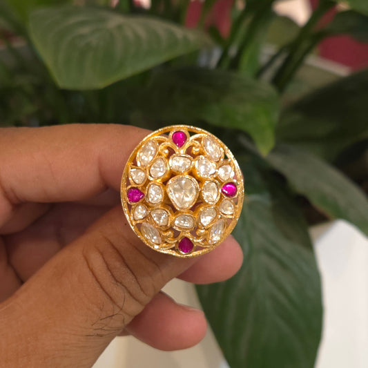 Beela moissanite polki ring