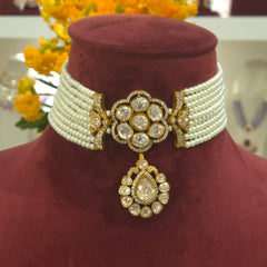 Mehraz moissanite polki choker set