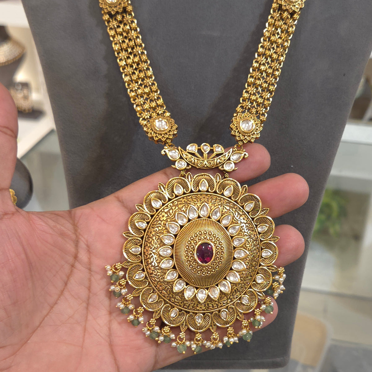 Yati antique gold plated set