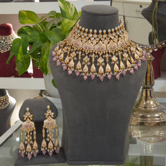 Rishika pink polki set