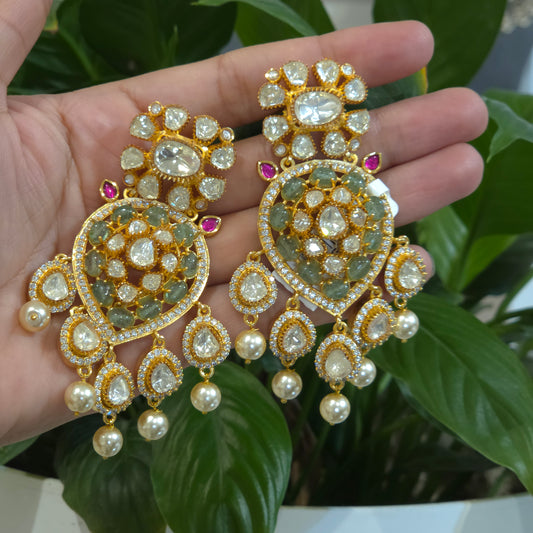 Zenith  statement moissanite polki earings