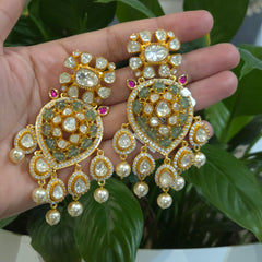 Zenith  statement moissanite polki earings
