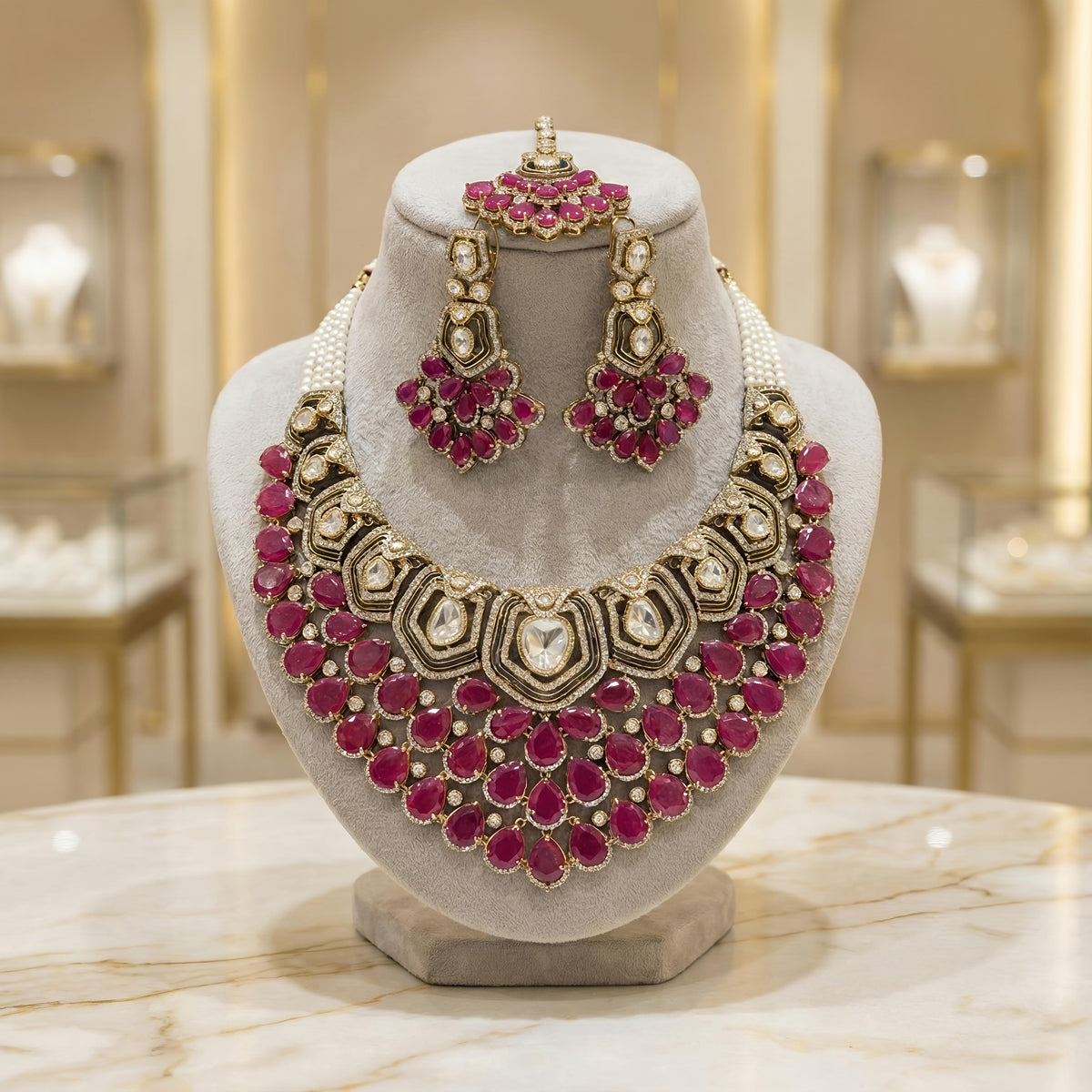 Sabrina polki necklace set