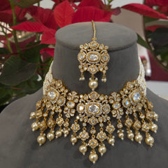 Vaishnav polki necklace set