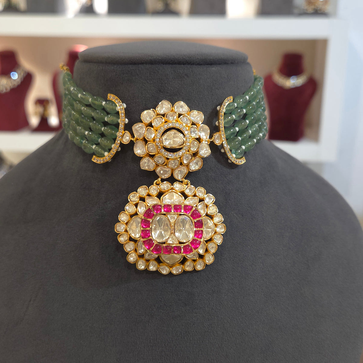 Zeenat moissanite polki choker
