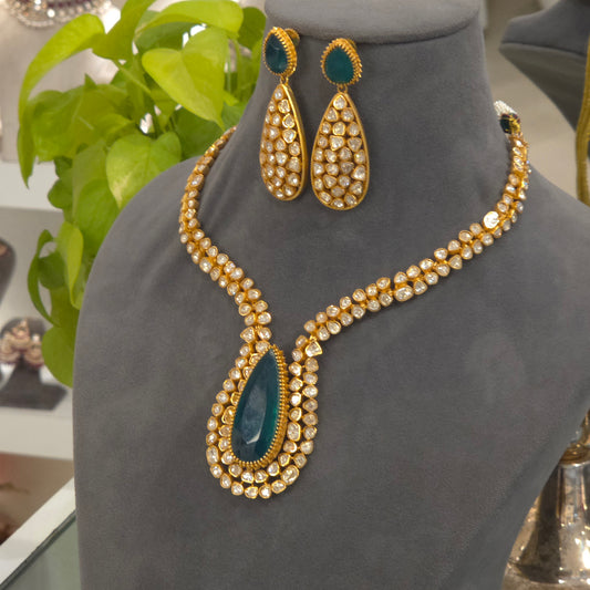 Rohini moissanite polki set