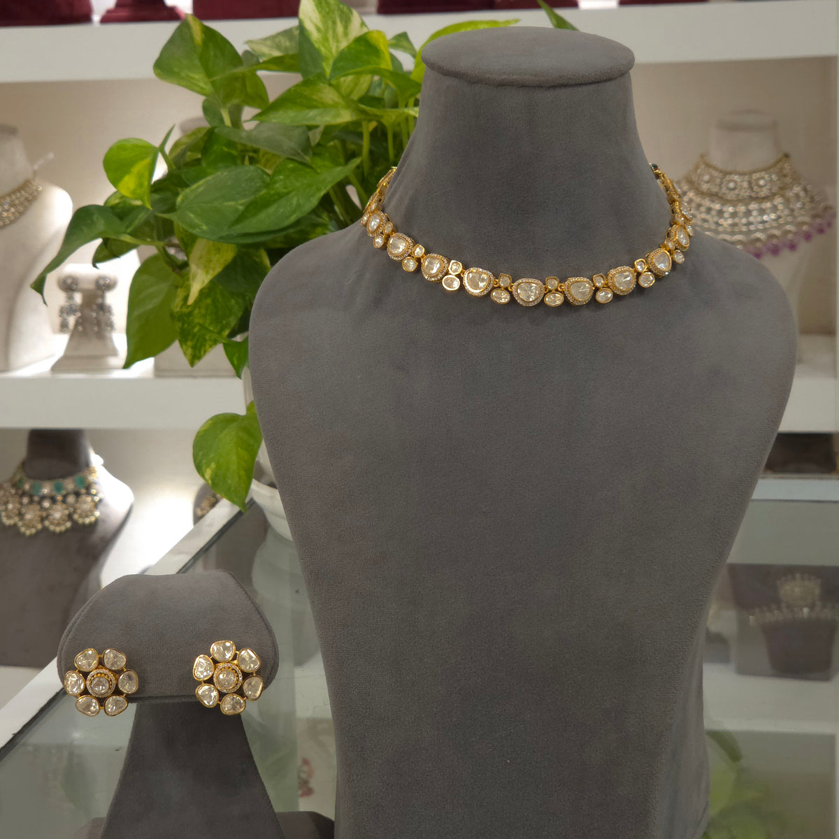 Evleen Moissanite polki set
