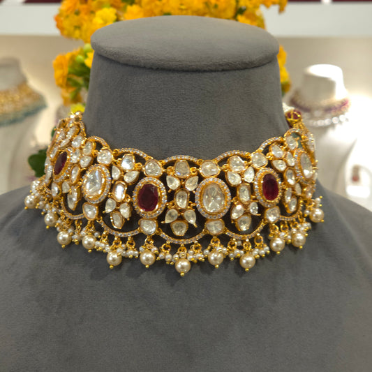 Renee moissanite polki choker set