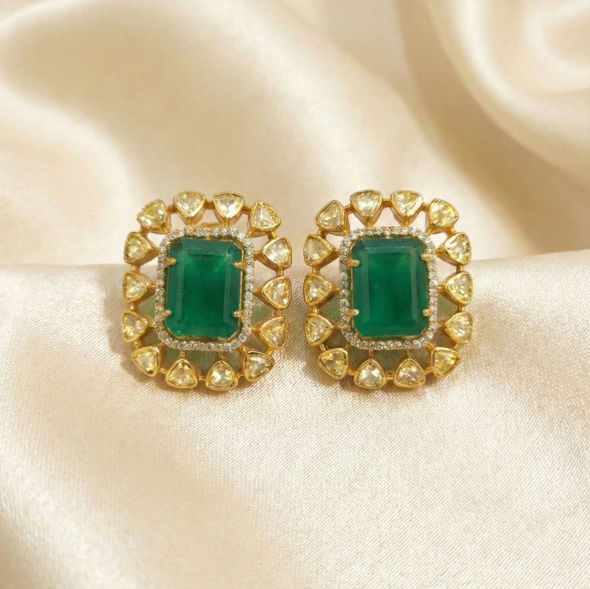 Naima moissanite polki studs