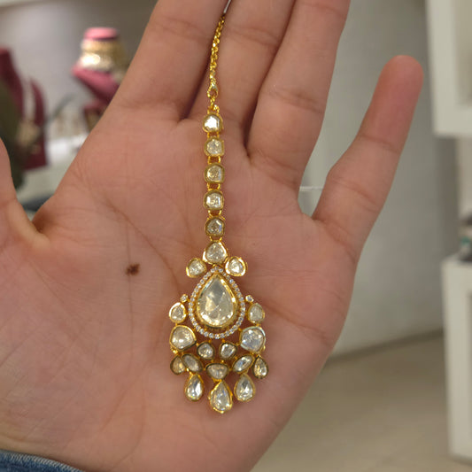 Ishita moissanite polki maangtikka