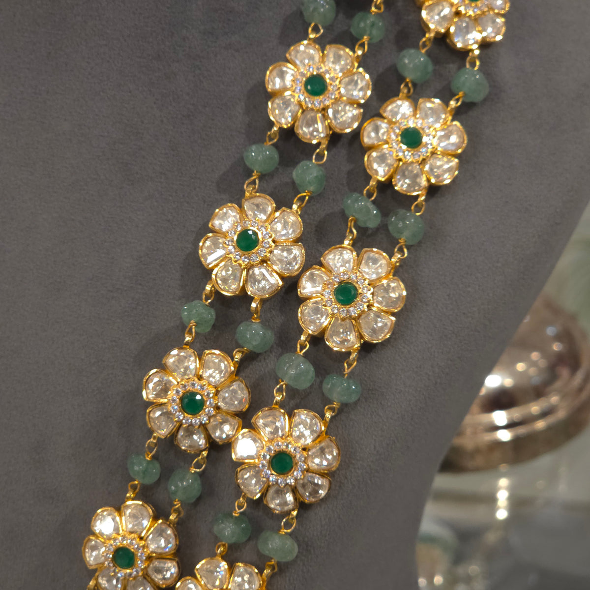 Nivedita moissanite polki set .