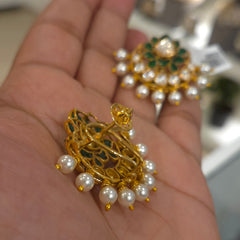 Zeenat moissanite polki studs with screwback