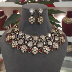 Rehana moissanite polki victorian set
