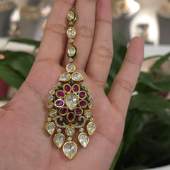 Rashi Silver Foil Polki necklace set