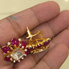 Dilshaan moissanite polki and doublets studs