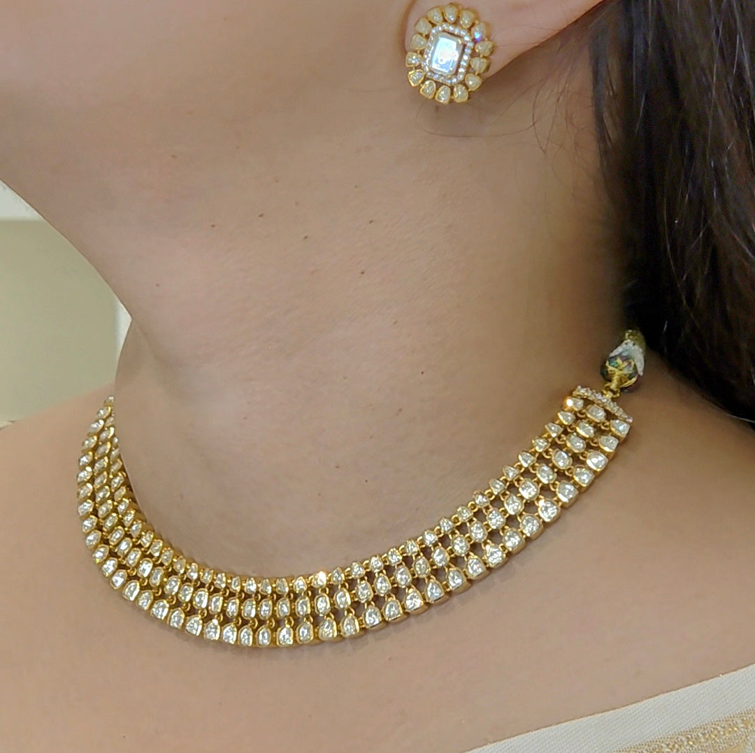 Riddhi moissanite polki set