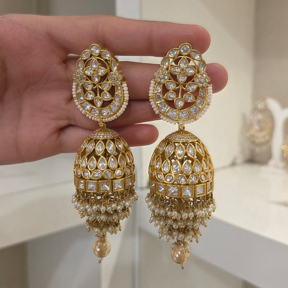 Karna polki jhumka