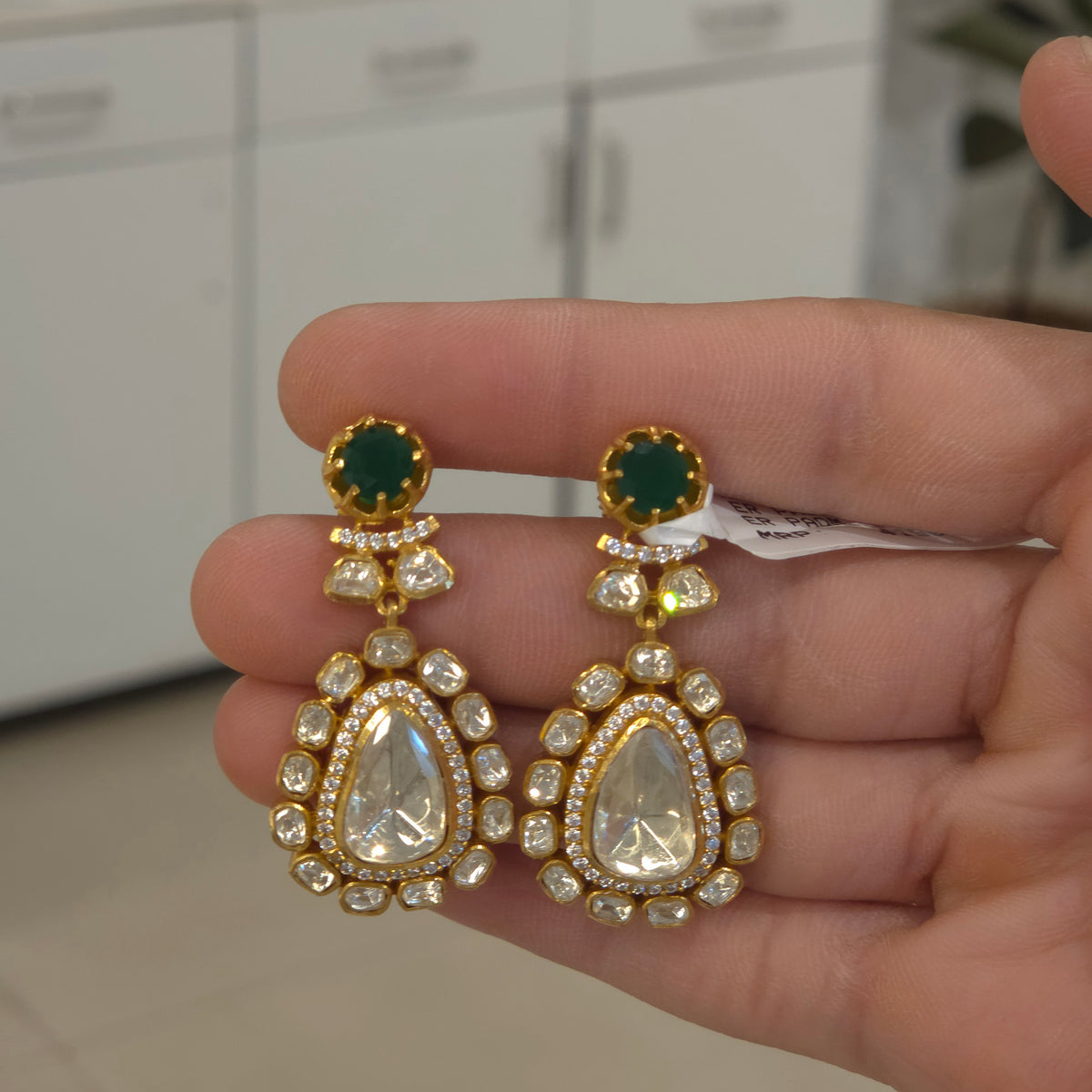 Radha Moissanite Polki danglers