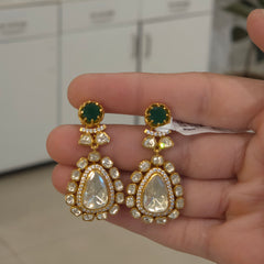 Radha Moissanite Polki danglers