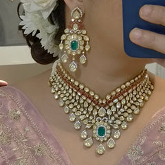 Anuvanshika Mossanite Polki bridal set