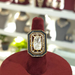 Dipti Mossonite polki ring