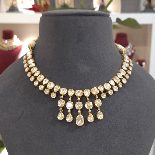 Ruchi moissanite polki necklace set