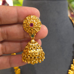 Rudra antique gold plated set