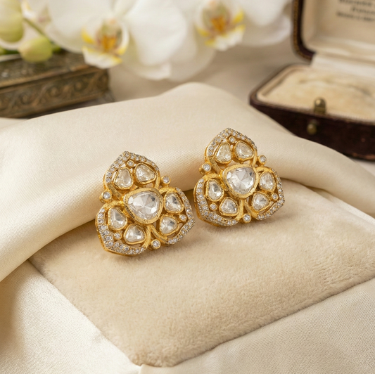 Mahi moissanite polki studs