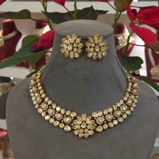 Sushma Moissanite Polki necklace set