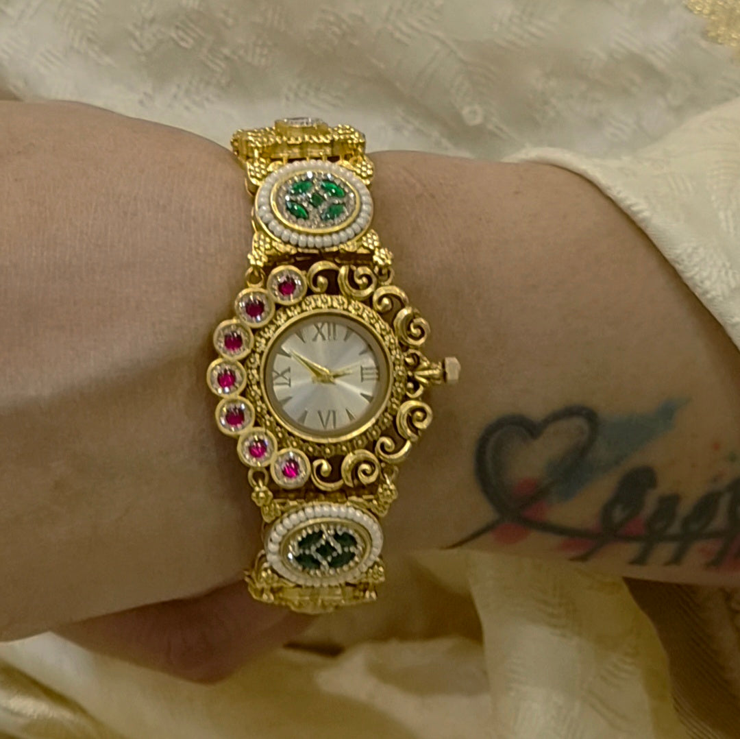 Dipti antique gold watch